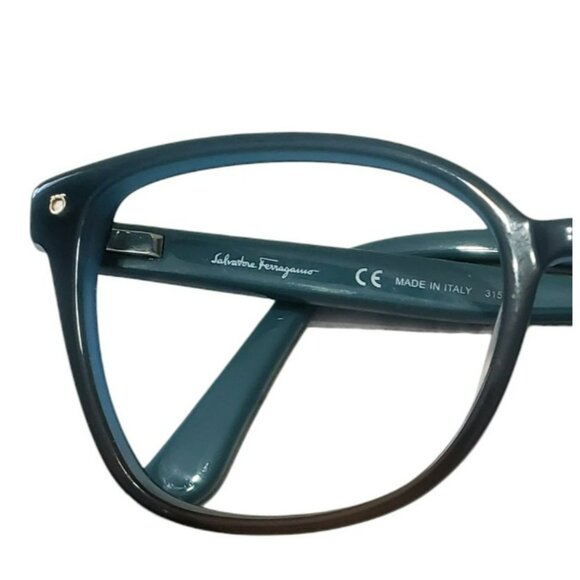 Salvatore Ferragamo Eyeglasses Italy SF2732 Aqua Brown Womens Square Frame Only - Picture 13 of 14